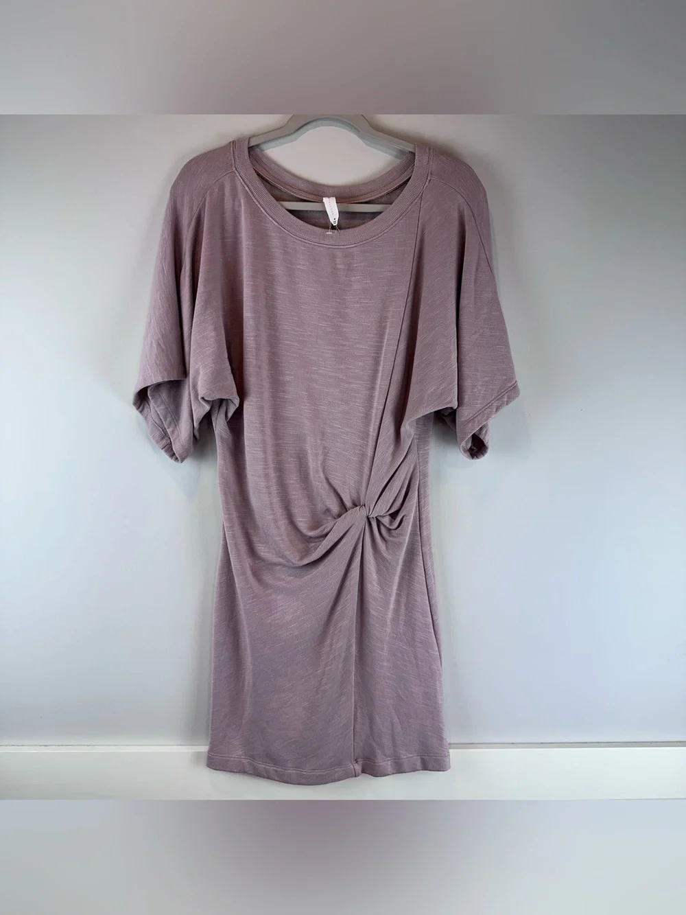 Daily Practice Anthropologie Pink Purple Casual Side-Twist Tee Dress Size Medium